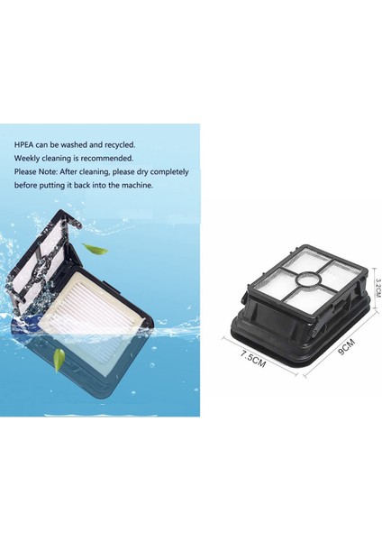 Crosswave 3'ü 1 ARADA,1866F ile Uyumlu Yedek Filtre 17132 2225N 2582N 1785 17852 17853 ile Uyumlu Yıkanabilir Filtre (Yurt Dışından)