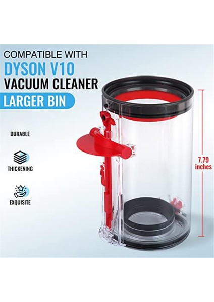 V10 SV12 Elektrikli Süpürge Kutusu ile Uyumlu Yükseltilmiş Çöp Kutusu, Parça No. 969509-01 ile Uyumlu Büyük Toz Kutusunun Değiştirilmesi (Yurt Dışından)