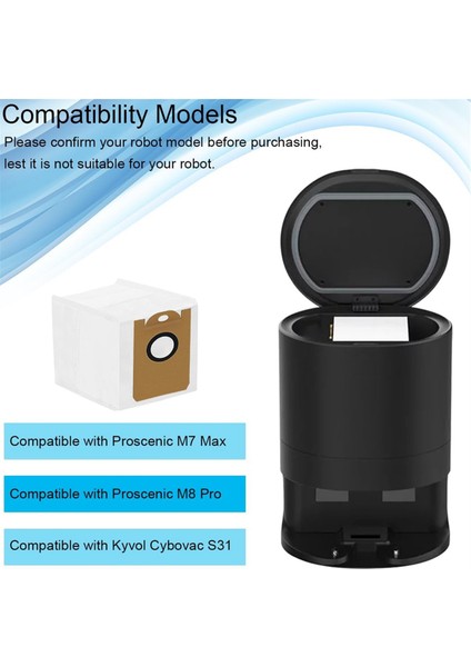 M7 Max, M8 Pro ile Uyumlu, T10+ ile Uyumlu, N2 ile Uyumlu, L6 Pro Robot Süpürge Parçaları ile Uyumlu Toz Torbaları (Yurt Dışından)