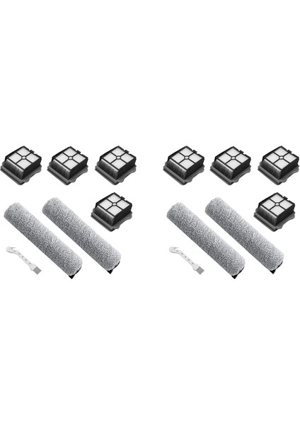 Запасные Части Пылесоса,tineco Ifloor 3/floor One S3 Akülü Elektrikli Süpürge Için Yedek Parçalar, 4 Paket Fırça Silindirleri + 8 Paket Vakum Filtreleri (Yurt Dışından)