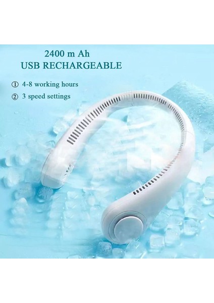 Taşınabilir Mini Fan, Cep Telefonu Fanı Usb, 360 Derece Ayarlanabilir, Tekerleksiz 3 Seviye Boyun Sessiz (Yurt Dışından)