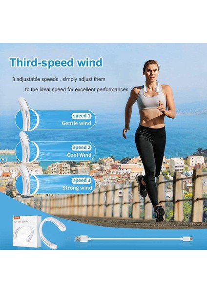 Taşınabilir Mini Fan, Cep Telefonu Fanı Usb, 360 Derece Ayarlanabilir, Tekerleksiz 3 Seviye Boyun Sessiz (Yurt Dışından)