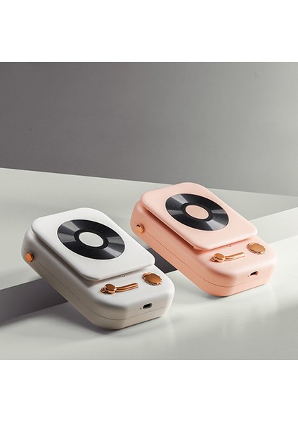 D-26 Fonograf Fanı, Mini USB Taşınabilir Masaüstü El Sessiz Küçük Fan Asılı Boyun Fanı (Beyaz) (Yurt Dışından)