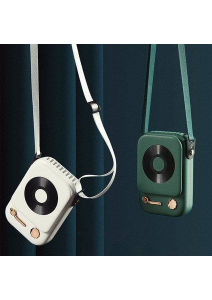 D-26 Fonograf Fanı, Mini USB Taşınabilir Masaüstü El Sessiz Küçük Fan Asılı Boyun Fanı (Beyaz) (Yurt Dışından)