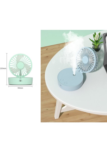 Taşınabilir USB Şarj Edilebilir Nemlendirici Küçük Fan Asılı Boyun El Masaüstü Cep Mini A (Yurt Dışından)
