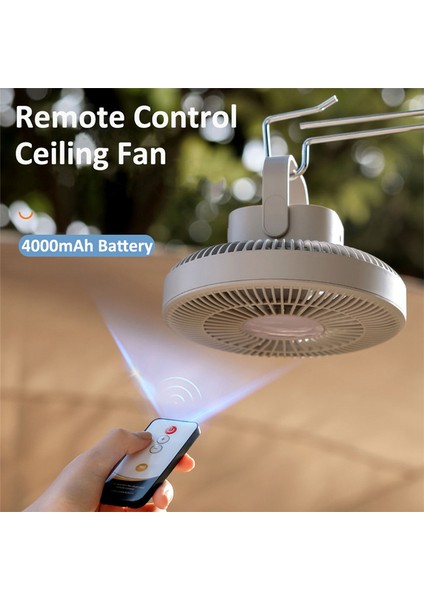 Açık Kamp Hava Soğutucu Fan LED Lamba ile Uzaktan Kumanda USB Şarj Edilebilir Tavan 3 Dişli Duvar Ventilador-Siyah (Yurt Dışından)