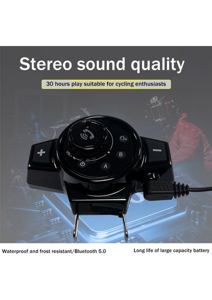Motosiklet Kulaklık Kask Bluetooth5.0 Kablosuz Kulaklık Müzik Kulaklık Motosiklet Bisiklet Çağrı Kulaklığı (Yurt Dışından) fiyatları