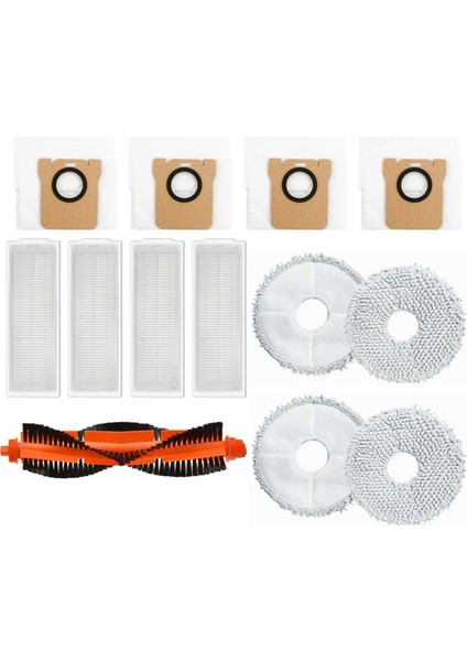 M30 Pro / C107 Robot Süpürge Yedek Parçaları ile Uyumlu Ana Fırça Hepa Filtre Paspas Bezi Toz Torbası Aksesuarları (Yurt Dışından)