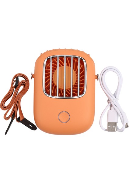 Kişisel Klima Boyun Fanı Taşınabilir Çift Etkili Soğutma Boyun Bandı Şarj Edilebilir USB Asılı Soğutucu Turuncu (Yurt Dışından)