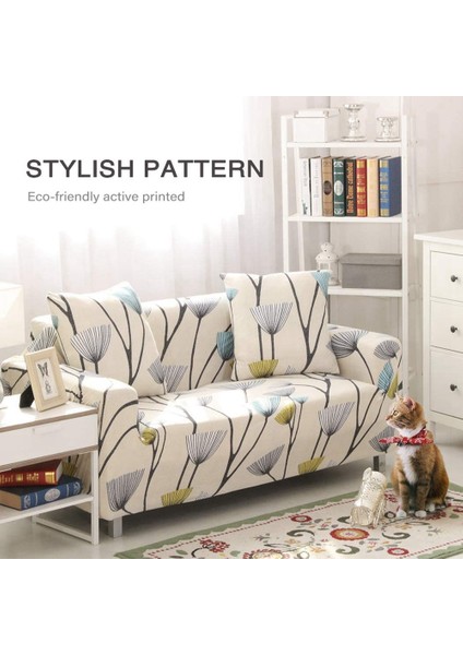 Baskılı Kanepe Örtüsü Streç Kanepe Örtüsü Kanepe Slipcovers 3 Yastık Kanepe Için 2 Yastık Kılıfı, Kanepe 3 Kişilik (Yurt Dışından)