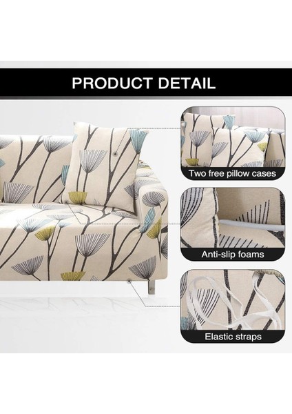 Baskılı Kanepe Örtüsü Streç Kanepe Örtüsü Kanepe Slipcovers 3 Yastık Kanepe Için 2 Yastık Kılıfı, Kanepe 3 Kişilik (Yurt Dışından)