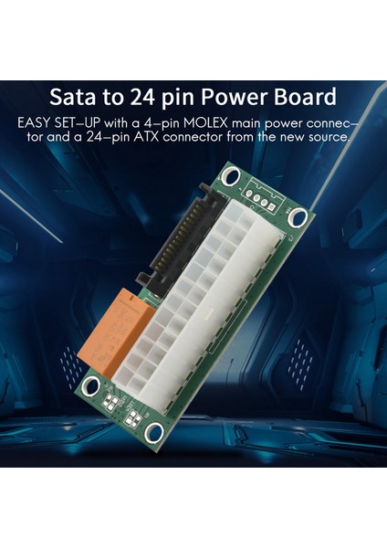 Güç Kartı Çift Psu Çoklu Güç Kaynağı Adaptörü Sata Atx 24PIN - 4pin Konnektörlü ADD2PSU ile Uyumlu (Yurt Dışından)