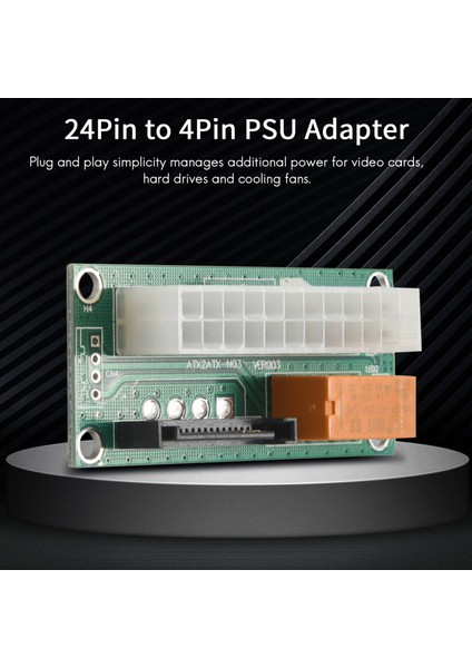 Güç Kartı Çift Psu Çoklu Güç Kaynağı Adaptörü Sata Atx 24PIN - 4pin Konnektörlü ADD2PSU ile Uyumlu (Yurt Dışından)