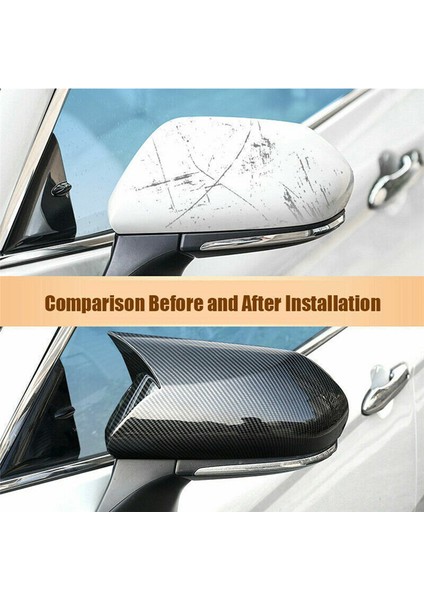 Karbon Fiber Abs Öküz Boynuz Yan Kapı Dikiz Aynası Kapağı Trim Kabukları Kap 2018-2023 ile Uyumlu (Yurt Dışından) modelleri