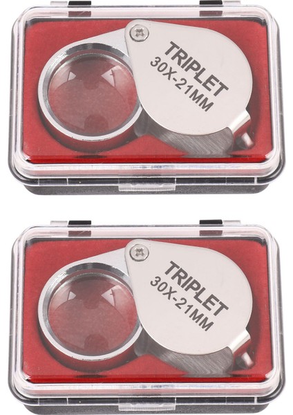 2x Taşınabilir 30X Güç 21MM Kuyumcular Büyüteç Altın Göz Büyüteç Kuyumcu Büyüteç Zarif Kutu ile (Yurt Dışından)