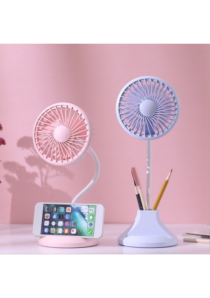 USB Şarj Edilebilir Masaüstü Masa Lambası Fan Öğrenci Öğrenme Çok Fonksiyonlu Kalem Tutucu Masa Ev Ofis Için En Iyi Hediye Mavi (Yurt Dışından) fırsatları