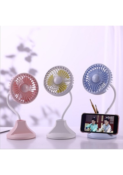 USB Şarj Edilebilir Masaüstü Masa Lambası Fan Öğrenci Öğrenme Çok Fonksiyonlu Kalem Tutucu Masa Ev Ofis Için En Iyi Hediye Mavi (Yurt Dışından) indirimleri