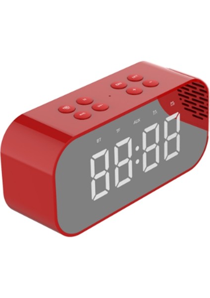 Taşınabilir Kablosuz Bluetooth Hoparlör Bluetooth 5.0 Hifi Müzik Sütunu Subwoofer Masaüstü Ayna Ekranı Kırmızı (Yurt Dışından)