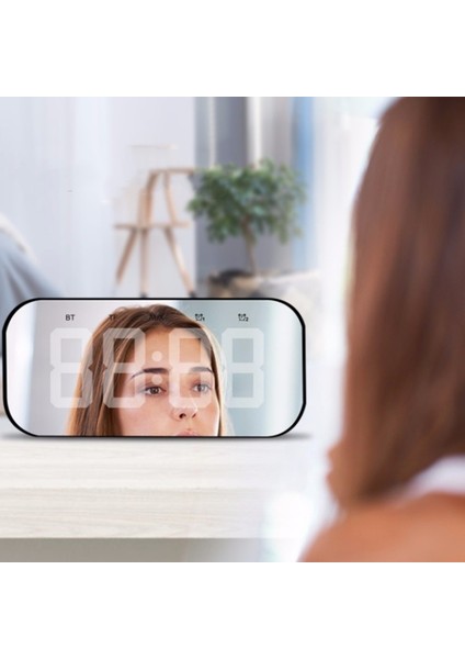 Taşınabilir Kablosuz Bluetooth Hoparlör Bluetooth 5.0 Hifi Müzik Sütunu Subwoofer Masaüstü Ayna Ekranı Kırmızı (Yurt Dışından) indirimleri