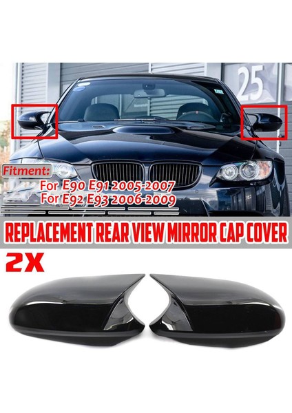 Çift Araba Siyah Dikiz Aynası Kapatma Kapakları ile Uyumlu E90 E91 PRE-2005-2007 E92 E93 2006-2009 E80 E81 E87 (Yurt Dışından) fiyatları
