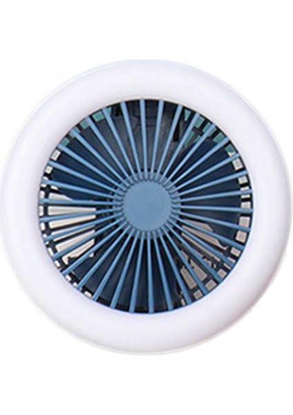 USB Masaüstü Katlanabilir Fan, 3 Hızlı Kişisel Küçük Masaüstü Masa, Sessiz Yumuşak Gece Işığı Fanı, Ev Ofis Araba Dış Mekan Kamp Gezisi ile Uyumlu (Mavi) (Yurt Dışından)
