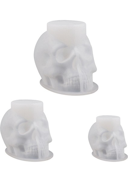 Kafatası Reçine Kalıp, 3 Adet 3D Kafatası Silikon Kalıp Reçine Kafatası Mum Kalıp El Yapımı Mum Yapımı Kalıp Dıy Zanaat Kalıp (Yurt Dışından)