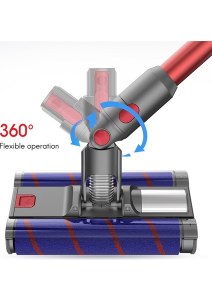 Elektrikli Zemin Paspas Kafası V15 V8 V7 V10 V11 Elektrikli Süpürge Ek Parçaları ile Uyumlu Çift Sıralı Döner Fırça (Yurt Dışından)