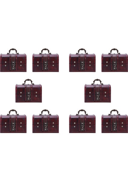 10X Çok Vintage Takı Kolye Bilezik Hediyeler Kutusu Depolama Organizatör Ahşap Kutular 16 x 11,5 x 10,2 cm Türler: Türler 2 (Yurt Dışından)