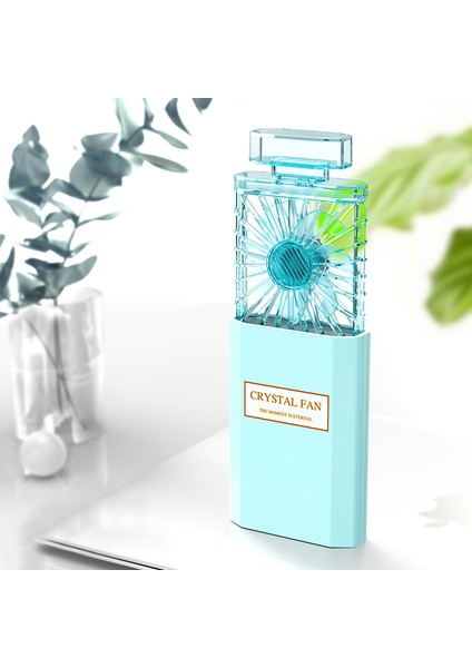 Parfüm Modelleme Için Katlanabilir Fan Taşınabilir USB Şarj Edilebilir Soğutma Fanı (Mavi) (Yurt Dışından)