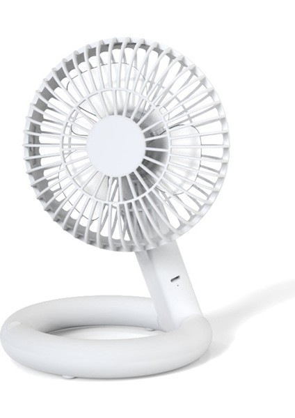 Mini Salınımlı Masa Fanı 4 Hız USB ile Güçlendirilmiş Taşınabilir Pille Çalışan Ev Ofis Için Şarj Edilebilir Fanlar (Beyaz) (Yurt Dışından)