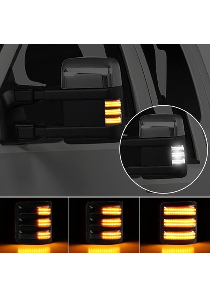 F250 F350 F450 Süper Hizmet 08-16 Dikiz Aynası Dönüş Sinyali Lambası ile Uyumlu Füme LED Dinamik Yan Ayna Gösterge Işığı (Yurt Dışından)