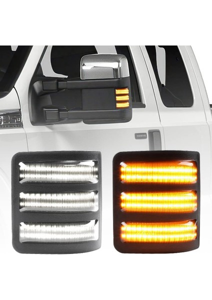 F250 F350 F450 Süper Hizmet 08-16 Dikiz Aynası Dönüş Sinyali Lambası ile Uyumlu Füme LED Dinamik Yan Ayna Gösterge Işığı (Yurt Dışından)