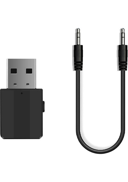 5.0 Kablosuz Bluetooth Ses Alıcı Verici USB 2'si 1 Arada Eller Serbest Çağrı Müzik Ses Adaptörü Araba ve Tv Hoparlörleriyle Uyumlu (Yurt Dışından)