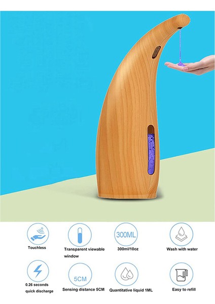 Kızılötesi Hareket Sensörlü Otomatik Sensör Sabunluk Fotoselli Sıvı El Sabunu Dispenseri 300ML / 11OZ B (Yurt Dışından) modelleri