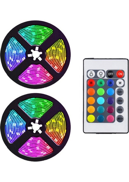 10M LED Şerit Işıklar 24 Tuşlu Denetleyici Esnek Renk Değiştirme Rgb Işık Şeritleri Parti Dıy Dekorasyon ile Uyumlu Ab Tak (Yurt Dışından)