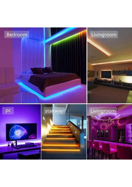 10M LED Şerit Işıklar 24 Tuşlu Denetleyici Esnek Renk Değiştirme Rgb Işık Şeritleri Parti Dıy Dekorasyon ile Uyumlu Ab Tak (Yurt Dışından)