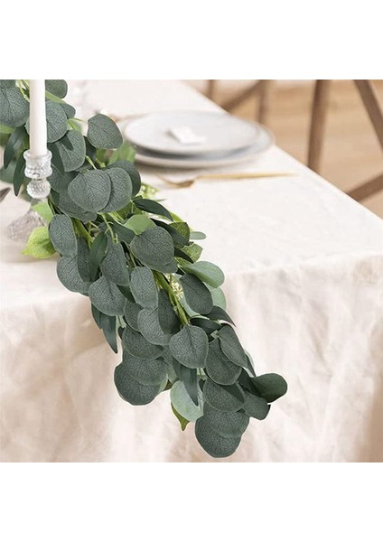 Söğüt Sarmaşıklı Yapay Okaliptüs Çelenk, 4 Paket 6,5 Feet Okaliptüs Çelenk Yeşillik, Gümüş Dolar Okaliptüs (Yurt Dışından)
