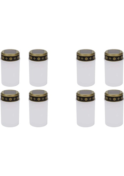 Mezarlık Mezar Güneş Işıkları Için Beyaz Mezar Mum Aydınlatma LED Mezar Işık 8 Adet (Yurt Dışından)