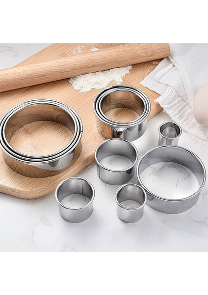 Торт В Форме,2x Çerez Bisküvi Kesici Seti, Yuvarlak Paslanmaz Çelik Pasta Halkaları Yuvarlak Kutu ile 24 Parça (Yurt Dışından) modelleri