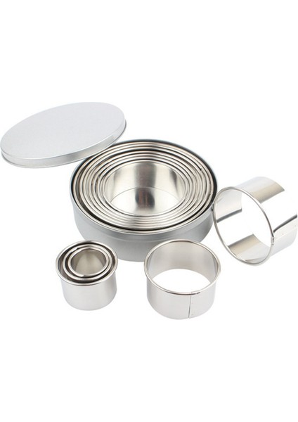 Торт В Форме,2x Çerez Bisküvi Kesici Seti, Yuvarlak Paslanmaz Çelik Pasta Halkaları Yuvarlak Kutu ile 24 Parça (Yurt Dışından) indirimleri