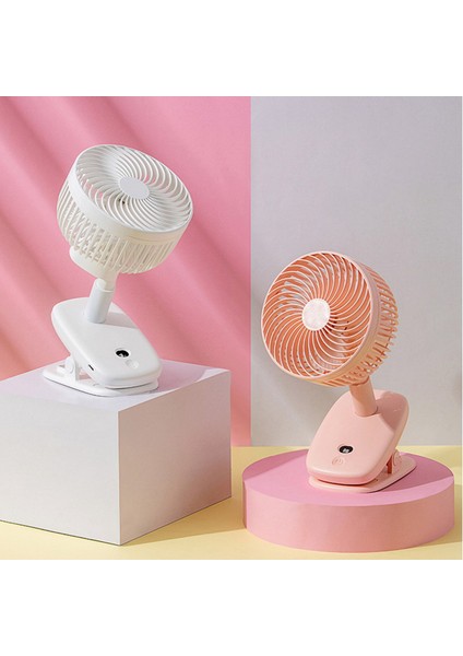 Klipsli Fan 2000 Mah Dijital Ekranlı Ayarlanabilir Masaüstü Ofis, Ev, Seyahat Için Uygun (Beyaz) (Yurt Dışından)