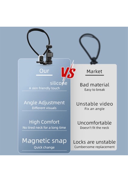 Cep 3 Aksiyon Kamerası Manyetik Aksiyon Kamerası Aksesuarları ile Uyumlu Boyun Montajı Hızlı Bırakma Tutuşu (Yurt Dışından) modelleri