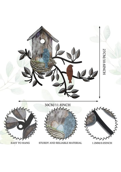 Metal Asılı Ağaç Kuş Evi Duvar Sanatı Dış Mekan Duvar Dekoru Kuş Süslemeleri Ev Için Metal Yaprak Duvar Dekor C (Yurt Dışından) indirimleri