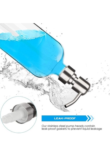 Pompalı Cam Sabunluk - Mutfak Için Bulaşık Sabunu Dispenseri, Banyo Cam Sabunluk 2'li Paket (Yurt Dışından)