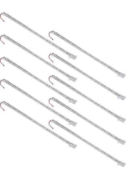10 Adet 50 cm 12 V 36 LED 5050 Smd Sert Şerit Bar Işığı Alüminyum Sert Beyaz (Yurt Dışından)
