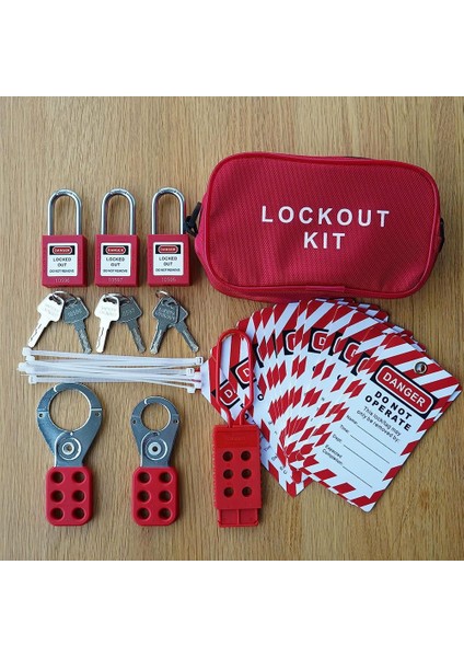 Kilitleme Etiketleme Kiti -Kilitleme Etiketleme Etiketi, Naylon Kravat, Naylon Saklama Çantası, Redsafety Asma Kilit, Kilitleme Etiketleme Kilitleri (Kırmızı Kit) (Yurt Dışından) indirimleri