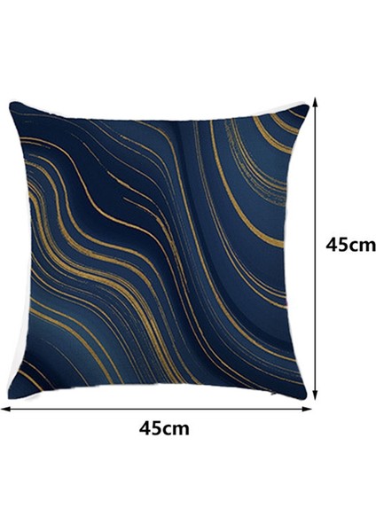 4 Adet Mermer Desen Minder Örtüsü Yastık Kılıfı Ev Dekoratif Kanepe Kare Yastık Kılıfı Yatak Odası Araba Dekor 45X45CM (Yurt Dışından)