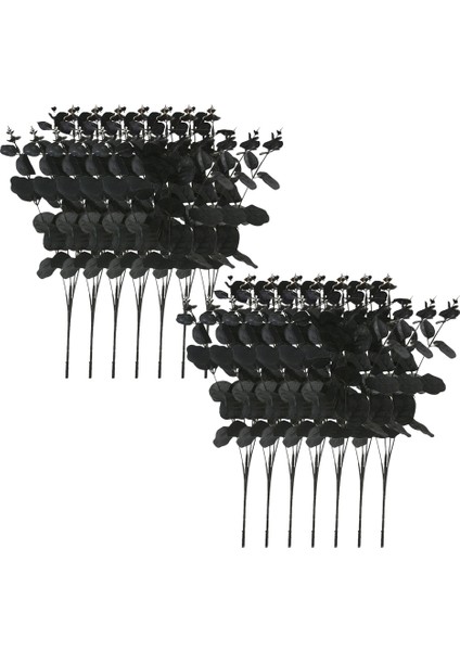 14PCS Siyah Cadılar Bayramı Dekor Yapay Çiçek Okaliptüs Dalları Kaynaklanıyor Masa Centerpieces Iç Mekan Süslemeleri (Yurt Dışından)