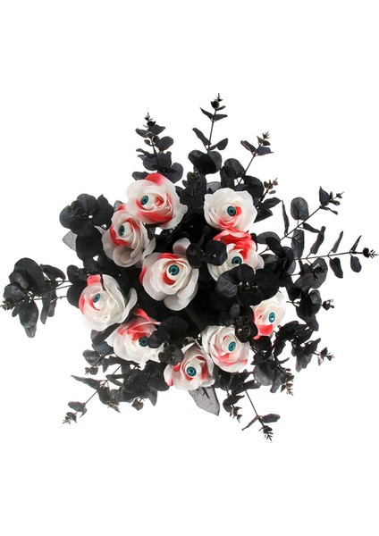 14PCS Siyah Cadılar Bayramı Dekor Yapay Çiçek Okaliptüs Dalları Kaynaklanıyor Masa Centerpieces Iç Mekan Süslemeleri (Yurt Dışından) modelleri