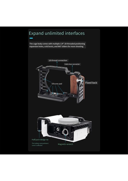 Zve1 Kamera Koruyucu Çerçeve ile Uyumlu Alüminyum Alaşımlı Kamera Koruyucu Kafes Kamera Slr Sabitleyici W/soğuk Ayakkabı Montajı (Yurt Dışından) indirimleri